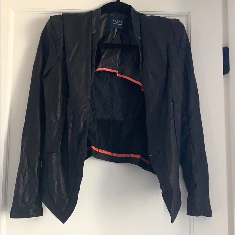 Black snake textured blazer